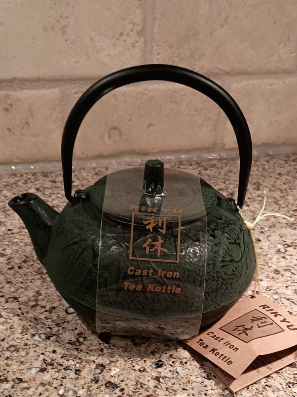 RIKYU Green Cast Iron Japanese Style Teapot with Lid and Infuser
